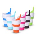 Folding silicone straw cup 350ml